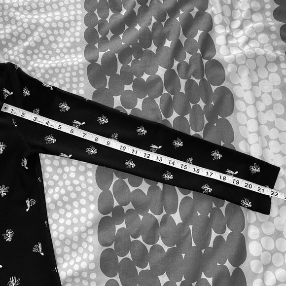 & Other Stories Black White Shift Mini Long Sleeve Dress Cactus Print 4 - Picture 9 of 15